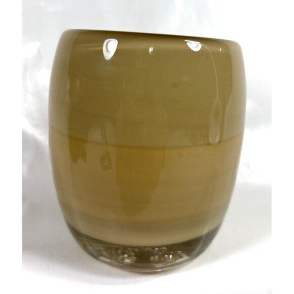 Glass.ful Votive Candle Holder Tan Brown Handblown Cased Glass Canadian - Picture 3 of 9